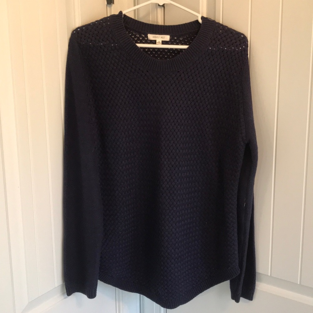 August Mist Size Medium Patchwork Knit Sweater